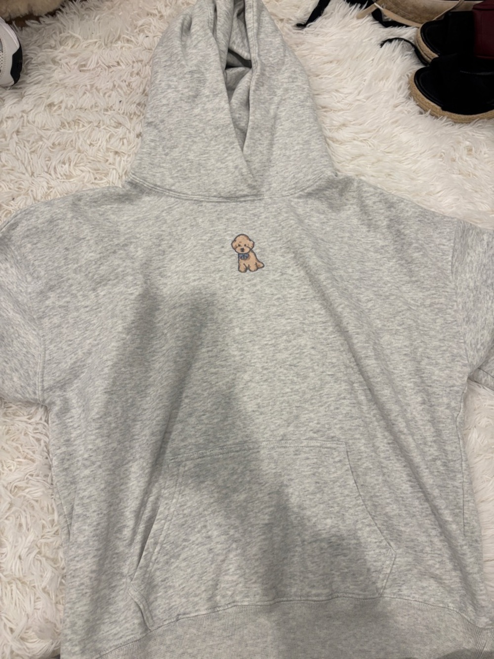 Hollister Light Gray Fleece Pullover Hoodie